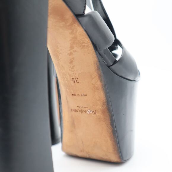 Saint Laurent Platform Strappy Lace Up Sandals Size 35 - Picture 7 of 11